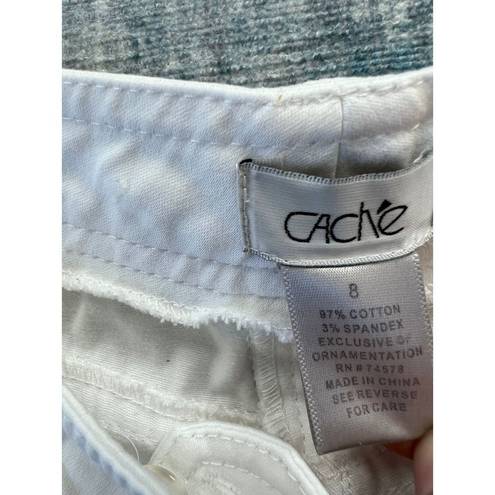 Cache  White Denim Capri Size 8