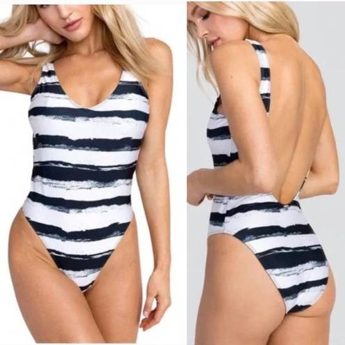 Wildfox NWT  Mascara Stripe 80’s One Piece Swimsuit