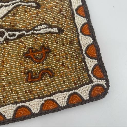 Anthropologie  Beaded Clutch African Savannah Giraffe Safari Travel Boho Tassel