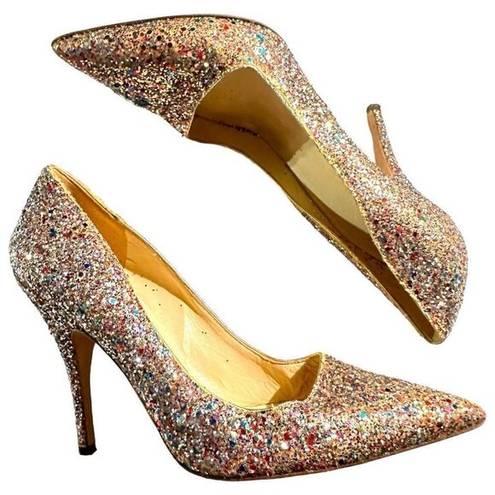 Kate Spade  NEW YORK Rainbow Licorice Too Glitter Formal Sparkly High Heels Multi