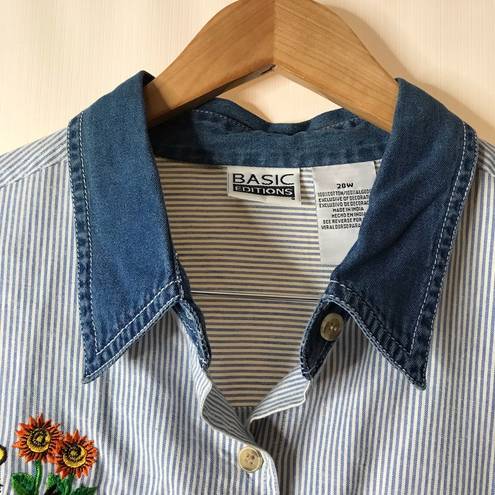 Basic Editions  Fall Harvest button down top 20W