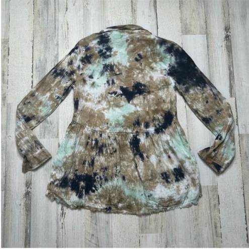 True Craft  Peplum Tie Dye Blouse Size Medium