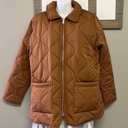 Isaac Mizrahi  Live! Reversible Quilted Barn Cognac Jacket- Small