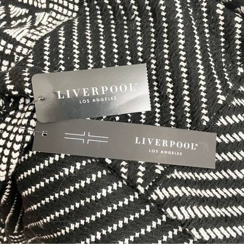 Liverpool NWT  Long Sleeve Open Front Cardigan Black & White Knit Size Small NEW