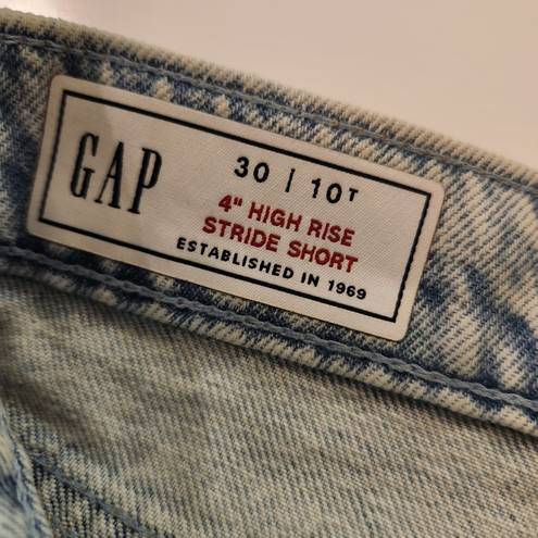 Gap NWT  Light Acid Washed High Waisted Jean Shorts 10 Tall