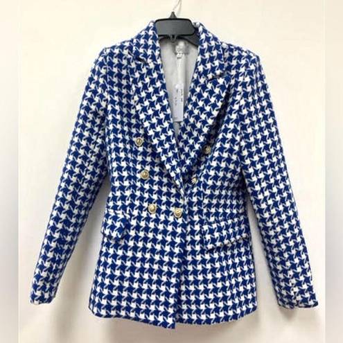 Houndstooth 💙💙Double Breasted  Blazer in Blue