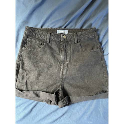 Modcloth  Curvy Black Denim Shorts MS007 High Rise Cutoff Jeans Size 32