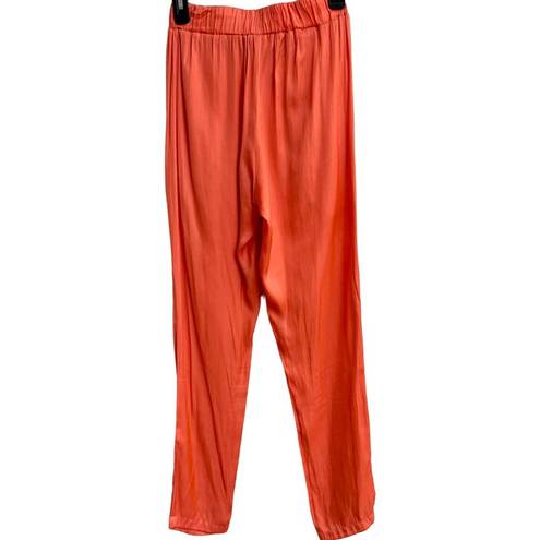 Alexis  High Rise Waistband Pleated Front Tapered Leg Pants Orange Womens Size XS