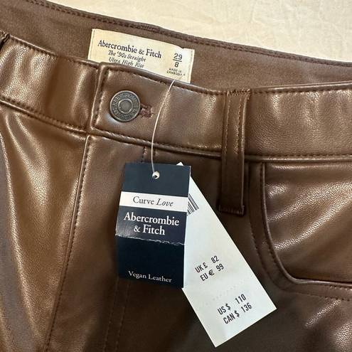 Abercrombie & Fitch NWT Abercrombie Curve Love Brown Leather Pants