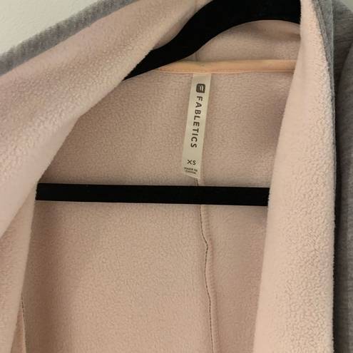 Fabletics  Grey/Pink Fleece Sweater Jacket