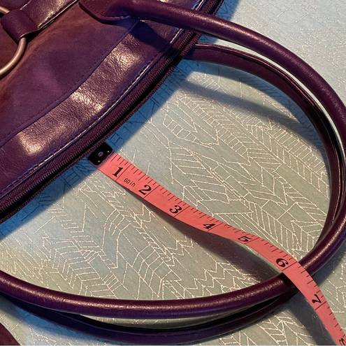 Estée Lauder  plum Microsuede 18” satchel/tote bag with matching make-up bag