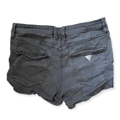 Guess Vintage  jean shorts black denim distressed faded grunge punk women's 30