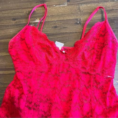 In Bloom  Sexy Lingerie Dress Gown Red Lace Skirt Ruffle Medium Floral