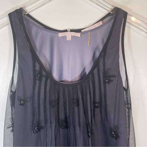 Rebecca Taylor  Dress Purple & Black Bumble Bee, A-Line, Lace Overlay Size 4