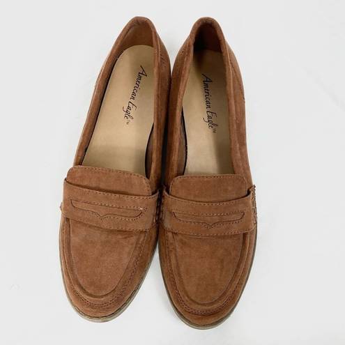 American Eagle  Tan Faux Suede Loafers Shoes