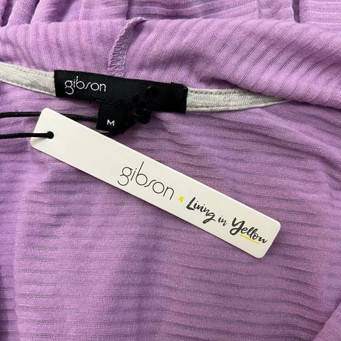 Gibson  x Living in Yellow Claire Ribbed Cardigan Purple