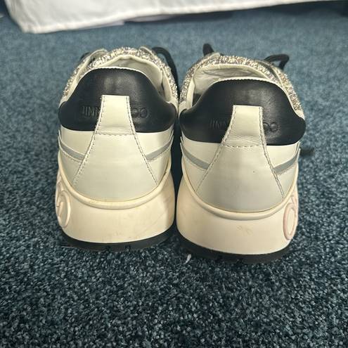 Jimmy Choo  Glitter Raine Sneakers 40 White