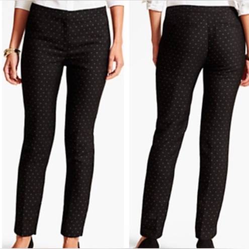 Talbots  Signature Jacquard Polka Dot Ankle Length Pants in Black Size 2