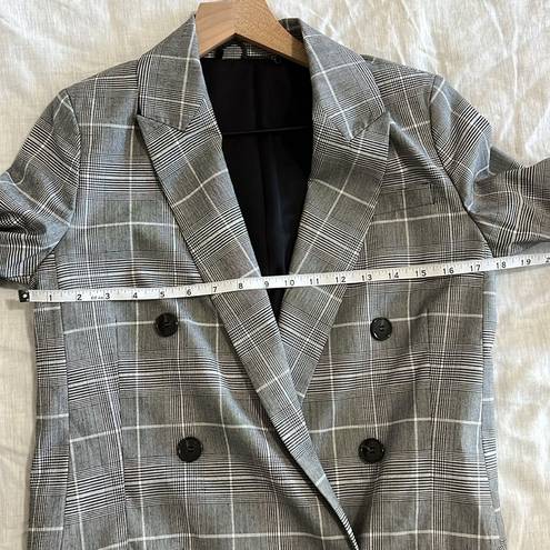 All Saints Women's Grey Plaid Oversized Blazer Size 2