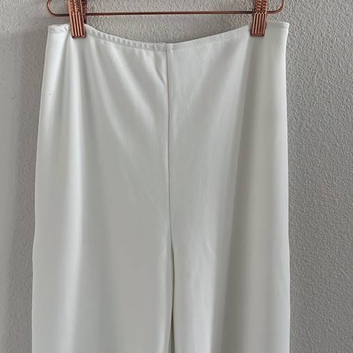 Lulus  White Wide Leg Side Slit Split Leg Pants Back Zip Lined Small