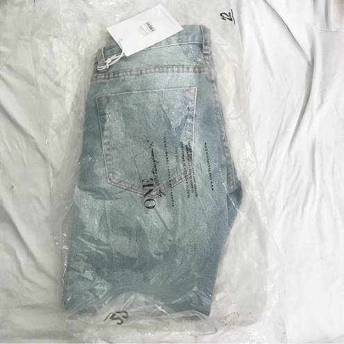 One Teaspoon  Skinny Jeans Iggy's Revolver Cropped Frayed Hem Size 22 nwt