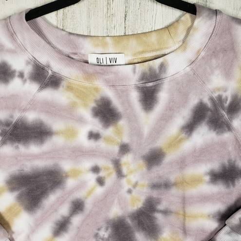 Parker NWT Oli Viv  Tie Dye Cropped Crop Pullover Sweatshirt Women's Size XS