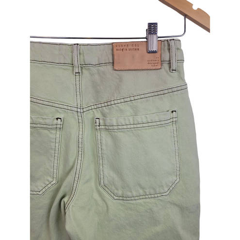 Ted Baker  Zahhra Lime Green Mint High Waist Straight Leg Rigid Jeans Button Fly