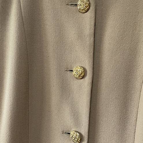 Oleg Cassini  💯 Wool Long Tan Blazer Jacket Size 8