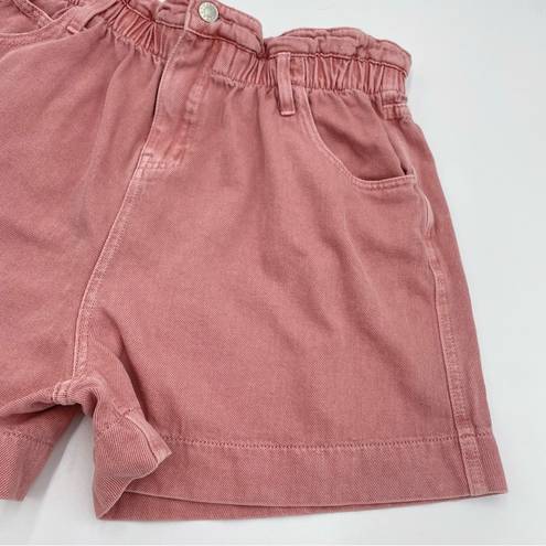 idem Ditto  Jean Shorts Paper Bag Cotton Women Size Large Brownish Pink Denim