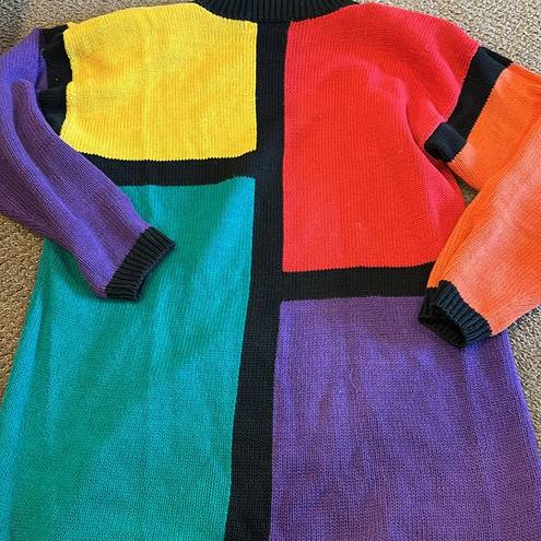 Krass&co Best American Clothing . Women’s Color-block Crewneck Sweater w/ Shoulder Pads