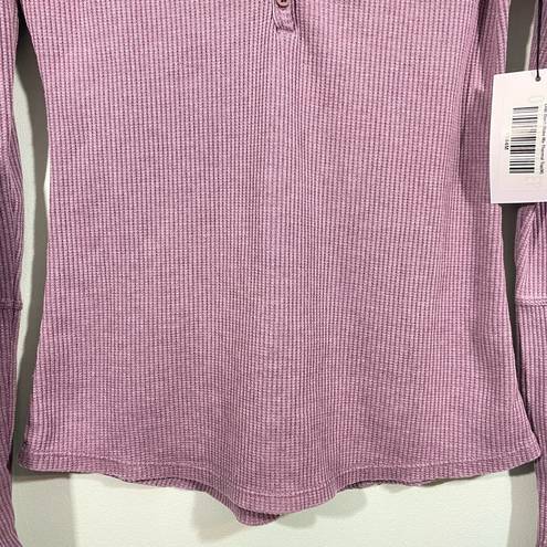 Zyia  Active Purple Lilac Don't Wake Me Up Long Sleeve Thermal Henley Size M NWT