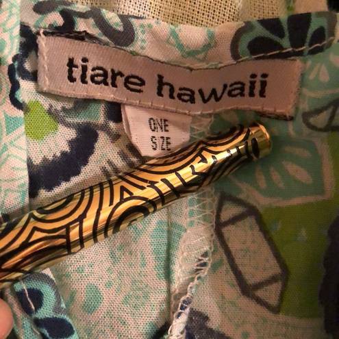 Tiare Hawaii Strappy Beach Green Blue Maxi Dress S