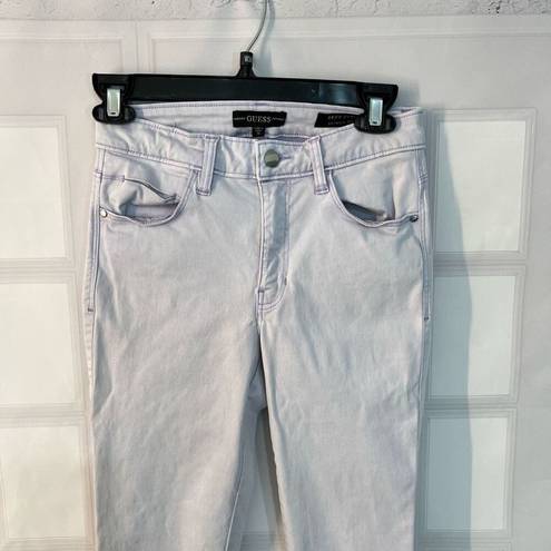 Guess  Pastel Purple Solid Sexy Curve Skinny Mid Jeans Size 26