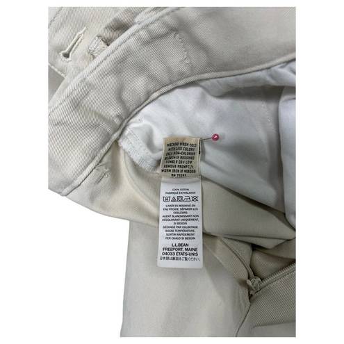 L.L.Bean  Pants Women 24W Original Fit Capri Cropped Cotton Khaki Beige