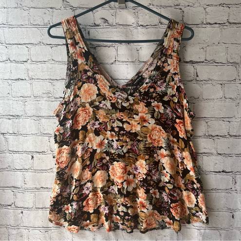 Torrid  Size 0 Floral V-Neck Tank Blouse