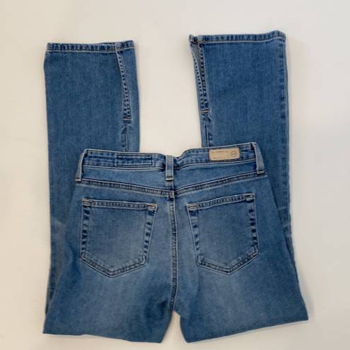 AG Adriano Goldschmied  The Jodi Crop Denim Blue Jeans Flare Slit Hem EUC Sz 25