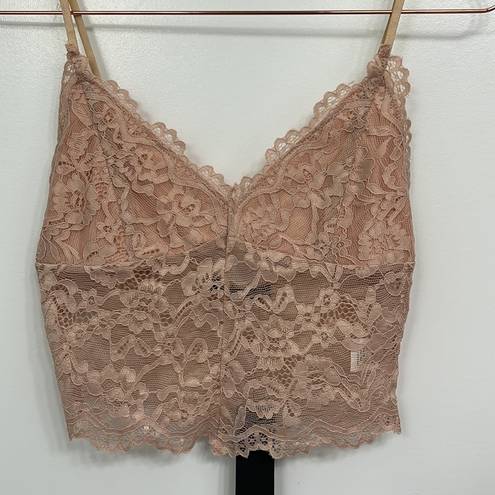 Lulus NEW  LACE PINK ROSE BRALETTE size small