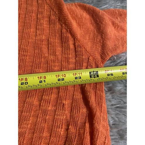 J.Jill  Cardigan Sweater Womens Large Orange Linen Blend Lagenlook Slouchy