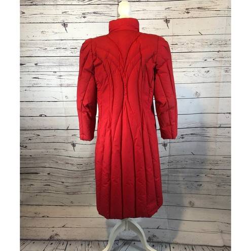 Edge 1980s The Waters  Vintage Red Quilted Down Puffer Coat size small