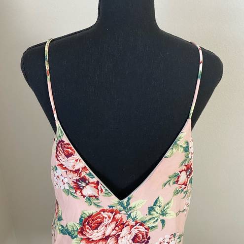 Renee C . Floral V Neck Slip Dress Size Medium