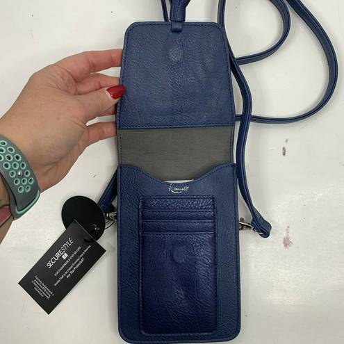 Harper K. Carroll  RFID Protected Secure Style Vegan Faux Leather Blue Crossbody