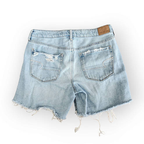 American Eagle  Tomgirl Midi Mid Rise Ripped Loose Jean Shorts 4