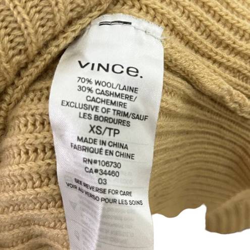 Vince  Cropped Shawl Collar Cardigan Ribbed Wool Cashmere Women’s Size XS Flawed