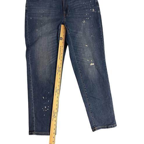 J.Jill  Women’s Paint Splatter Blue Denim Boyfriend‎ Ankle Jeans Size 18