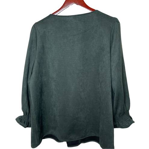 Tuckernuck  Green Suede Easton Blouse sz XXL