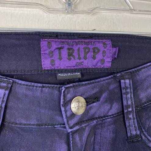 Tripp NYC Vintage Y2K  Dark Purple & Black Wash Low Rise Skinny Jeans Size 0