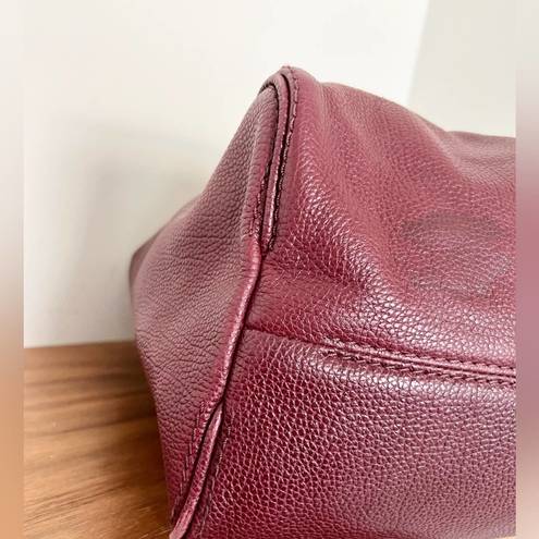 Carolina Herrera  burgundy leather tempo adagio large tote bag