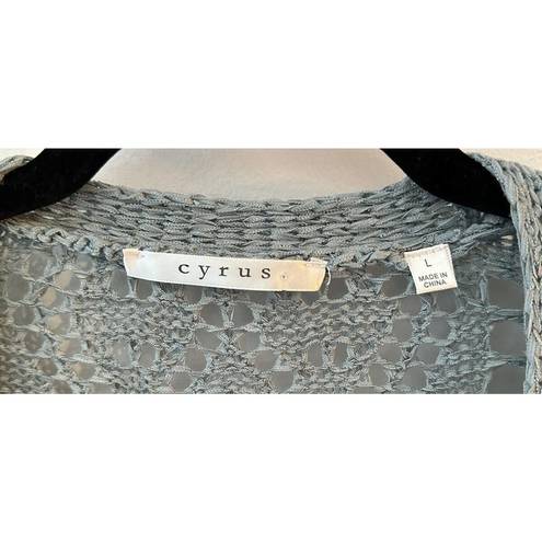 Cyrus  Open Knit Cardigan Sweater Women’s Large Long Sleeve Layer Beach Lagenlook