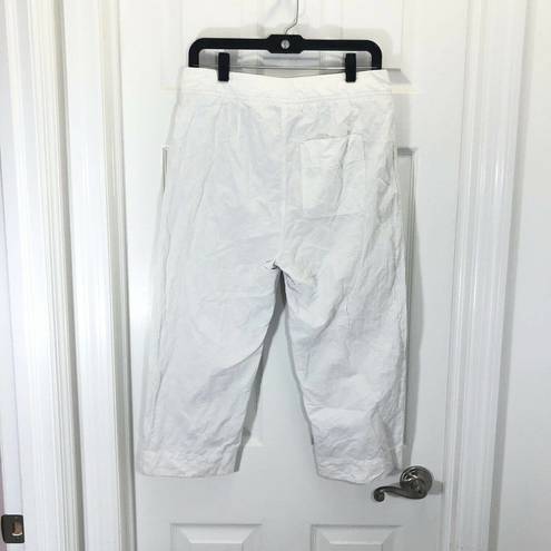 James Perse Standard  Women's White Lined Cropped Button Fly Pants Size 26