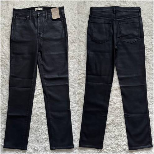 Madewell Jeans Stovepipe in True Black Wash: Coated Edition 29 NWT New